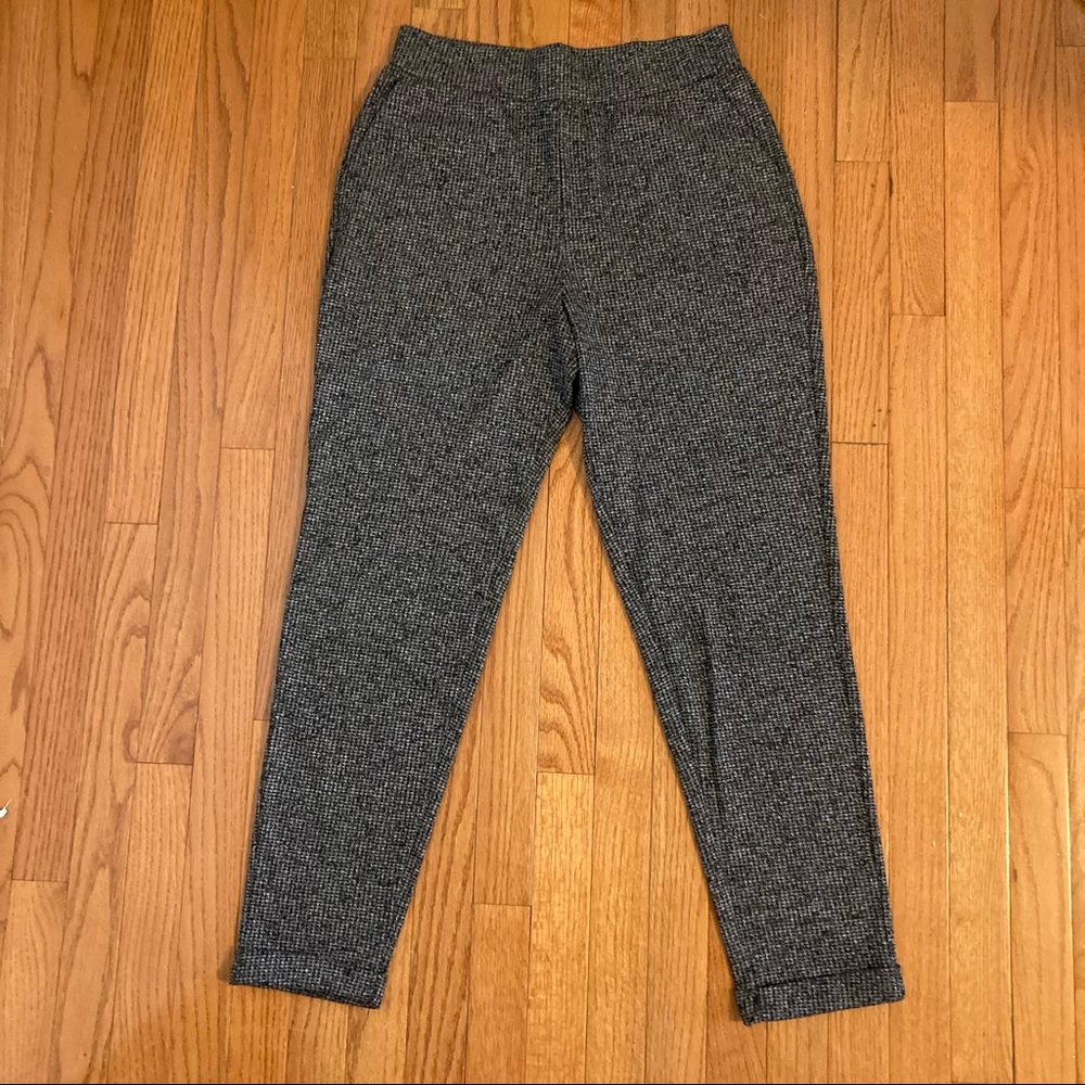 Mango tweed pull-on elastic waist trousers